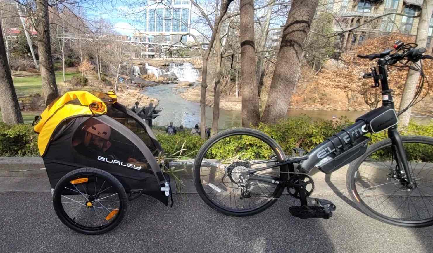 Swamp Rabbit Trail, with Luna in her Bee