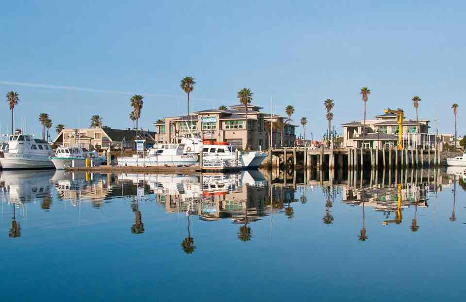 Beyond Oxnard Harbor's break water